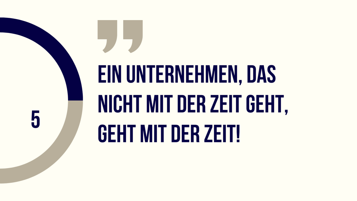 Ein Zitat über die Wichtigkeit der Anpassung an Veränderungen in Unternehmen.