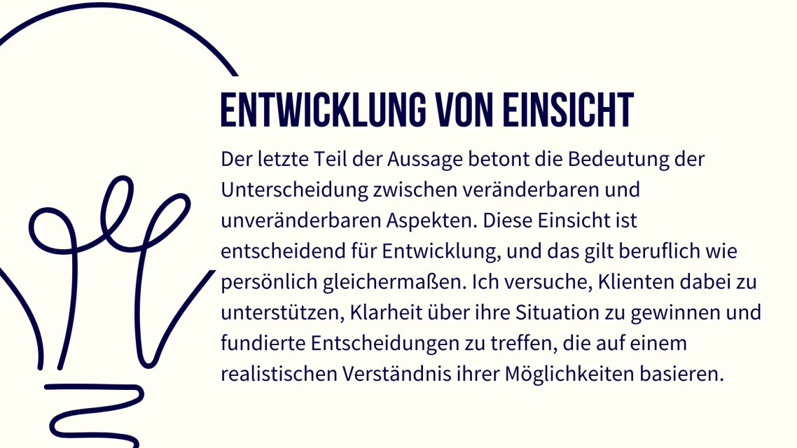 Text über die Entwicklung von Einsicht und deren Bedeutung für persönliche Entscheidungen.